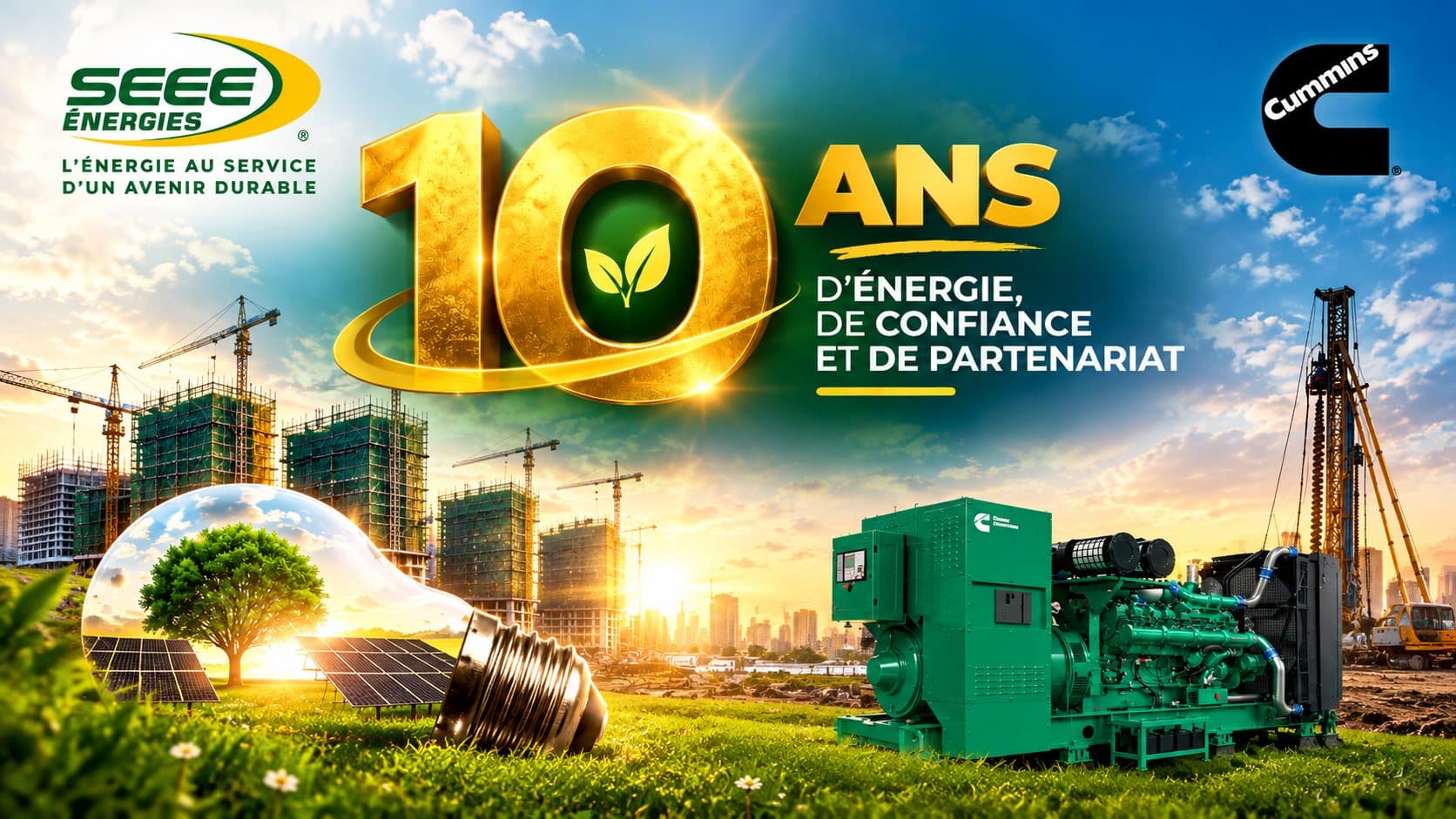 SEEE Énergies et Cummins : 10 ans d'énergie, de confiance et de partenariat